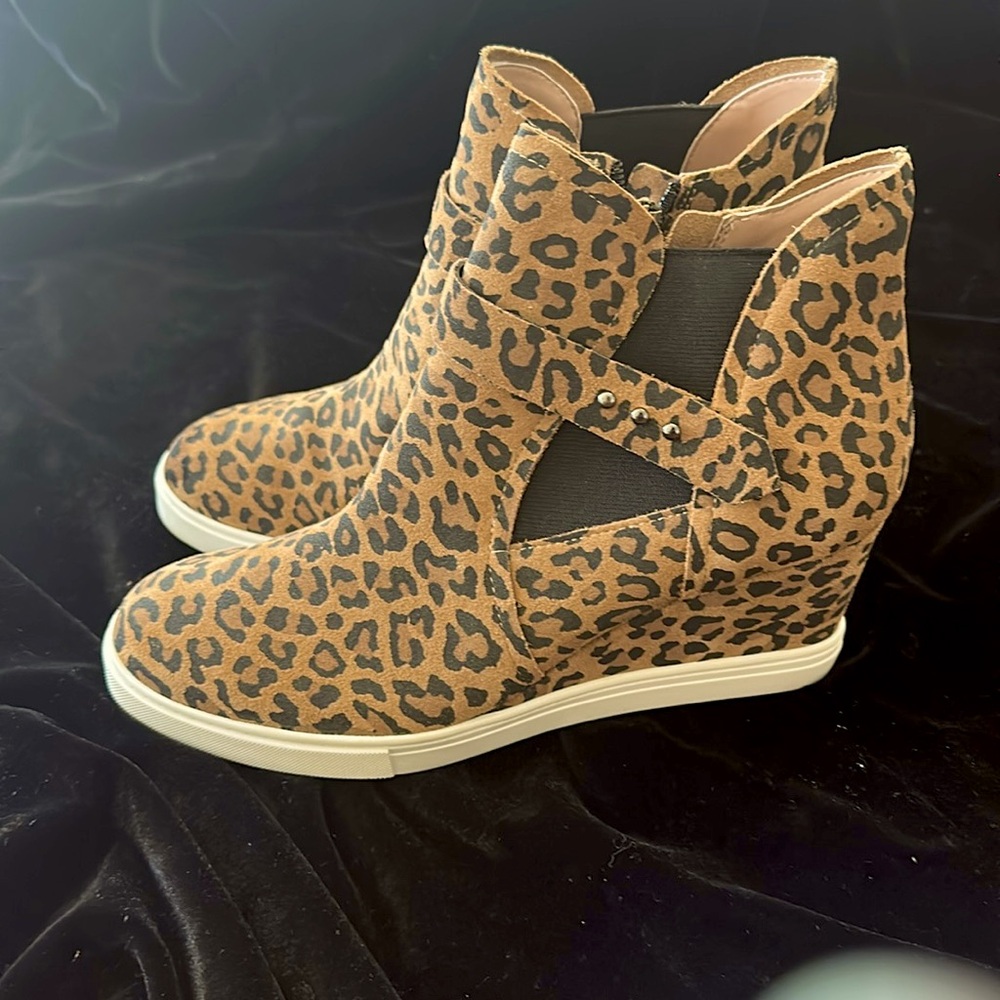 Paolo Brown Ankle Boots with Leopard Print